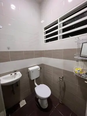 a bathroom with a toilet and a sink at Rumah 127 - Homestay Taiping in Simpang