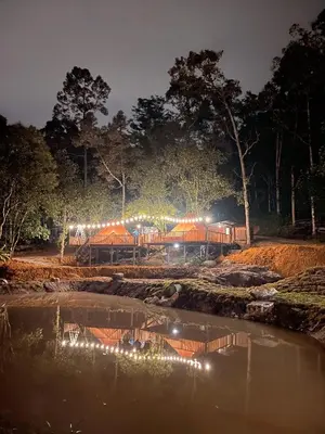 a park with a roller coaster at night at Tingkat Valley in Ipoh