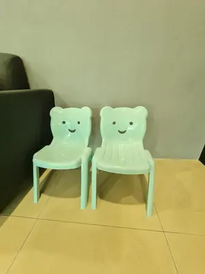 two white chairs sitting next to each other at Air-home M1 Simpang near Aulong Econsave, 4BR, 10pax, Netflix in Simpang