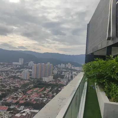 a view of a city from a building at Urban Suites JSW GEORGETOWN PENANG, MALAYSIA in Jelutong