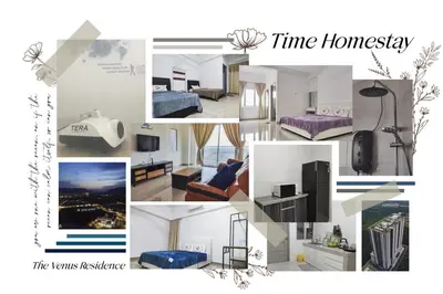 a collage of photos of a hotel room at Time Homestay (6-8pax) The Venus, Manjung/Sitiawan in Sitiawan