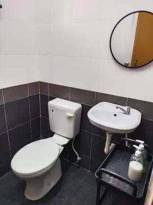 a bathroom with a toilet and a sink at WAFID HOMESTAY 2 SERI ISKANDAR in Seri Iskandar