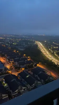 an overhead view of a city with buildings and roads at Rumah Puteh Homestay in Ipoh