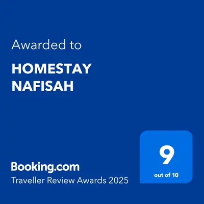 a screenshot of a phone with the text awarded to homelessway nathaniani at HOMESTAY NAFISAH in Tapah Road