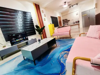 a room with a floor made out of a fish mural at Pavilionvillie M1T692 by irainbow in Ipoh