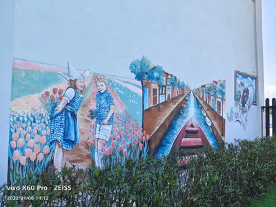 a mural of two women on the side of a building at Pavilionvillie M1T696 by irainbow in Ipoh