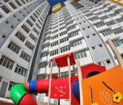 a model of a building with a playground in front at Ws Falim in Ipoh