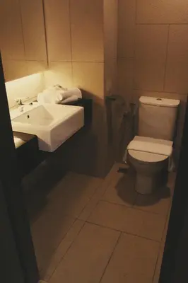a bathroom with a sink and a toilet at U Hotel Penang in Bayan Lepas
