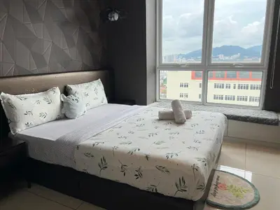 a bedroom with a bed and a window at Mansion One l 5pax 1R1B l Cityview l Gleneagle l by PerfectSweetHome in George Town