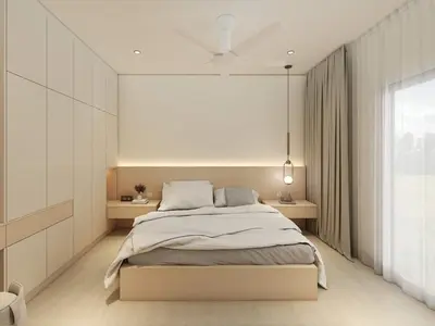 a bedroom with a large bed and a large window at Booyen hills in Tanah Rata