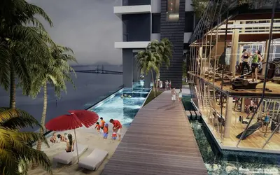 a rendering of a resort with a swimming pool at Urban Suites TWO Or THREE Bedroom Georgetown by Annesui Cottage in Jelutong