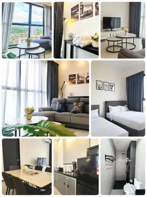 a collage of photos of a hotel room at Urban Suites TWO Or THREE Bedroom Georgetown by Annesui Cottage in Jelutong
