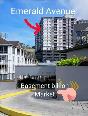 a sign that says emerald avenue basement building market at Irdina HomestayMuslim's at Emerald Avenue Brinchang Centrum in Brinchang