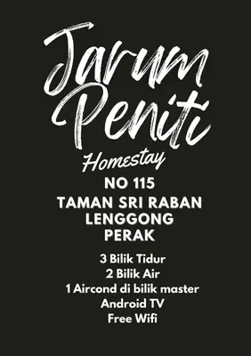 a group of names on a black background at No 115 Homestay Tasik Raban Lenggong in Kampong Kuala Chegar
