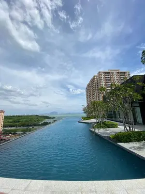 a view of a river from a resort at Sky High Stuning Penang Bridge & City Views 3BR in Jelutong