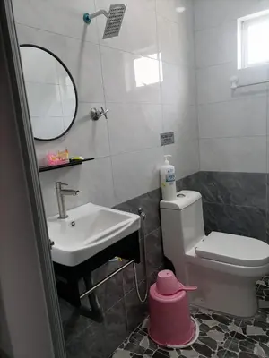 a bathroom with a sink and a toilet and a mirror at D'Nuha homestay Unit 2 Chenderong Balai Teluk Intan in Kampung Degong