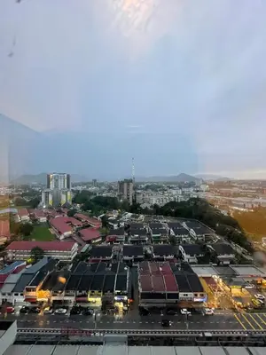 an aerial view of a parking lot in a city at The Horizon Ipoh 3BR ORCHID - by Goswell in Ipoh