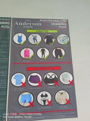 a poster on a wall withwarning signs on it at Kamilia Homestay Anderson Ipoh in Kampong Simee