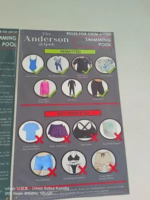 a poster on a wall withwarning signs on it at Kamilia Homestay Anderson Ipoh in Ipoh