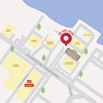 a map of the site of a fire station at The Palm Suite at Lava Mansion in George Town