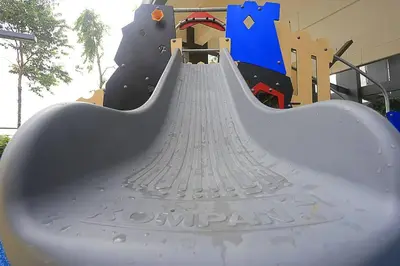 a slide in a playground with the word avalon on it at Navy Studio at Tropicana 218 at Central Location & Food Hunt Friendly in George Town