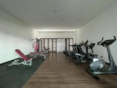 a gym with a bunch of exercise equipment in it at Ammara Homestay 2 Palas Horizon Kea Farm in Cameron Highlands