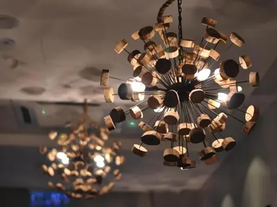 a chandelier hanging from a ceiling in a room at Le Metrotel in Ipoh