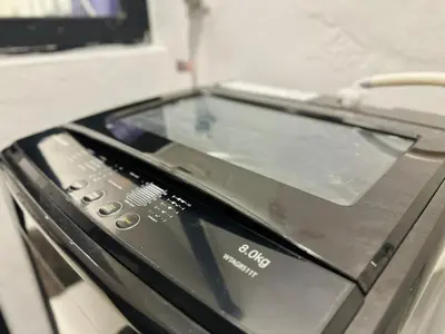 a close up of a toaster oven with a glass top at Luxury Apartment Sea&City View Georgetown 14 pax in Jelutong