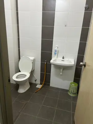 a bathroom with a toilet and a sink at AMRI KLATE Homestay in Seri Iskandar