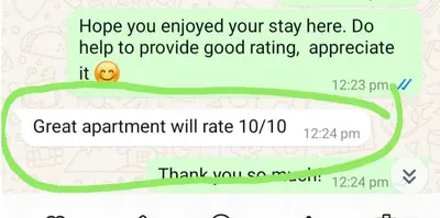 a screenshot of a cell phone with a green line at Noble Villa Condo Georgetown City Center Macalister 3 Bedroom 3 Carpark in George Town