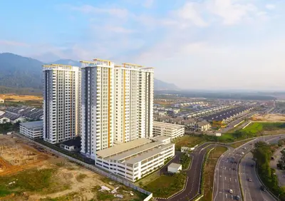 an overhead view of a large white building at Residensi Meru Raya in Ipoh
