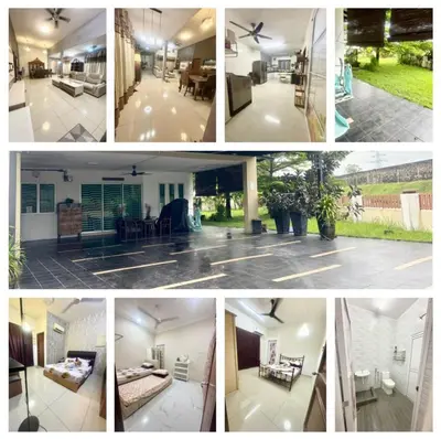 a collage of four pictures of a house at Hannah Homestay Ipoh in Ipoh