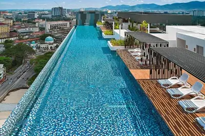 a large swimming pool on top of a building at horizon ipoh in Ipoh