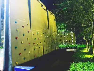 a wall with a climbing wall in a building at Classic House in Georgetown 3BR 10pax in George Town
