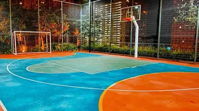 a basketball court with a basketball hoop on it at Classic House in Georgetown 3BR 10pax in George Town