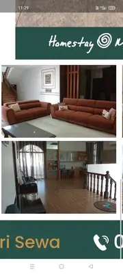 two pictures of a living room with a couch at Gurap homestay and mini wedding house in Ipoh
