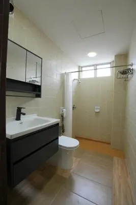 a bathroom with a sink and a toilet and a shower at Japan Comfort Lifestyle Osaka in Ipoh