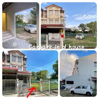 a collage of four pictures of a house at BM IconCity Landed Home by Wemestay - Near AutoCity, Juru, Penang Bridge in Bukit Mertajam