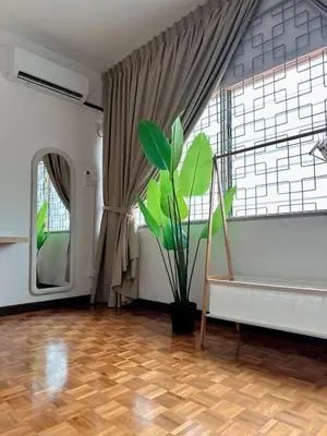 a living room with a couch and a plant at W Home at Jalan Rangoon, George Town Penang in George Town