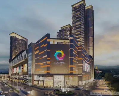 a rendering of a large building with a rainbow on it at Studio 2bed4pax KekLokSi View in Ayer Itam