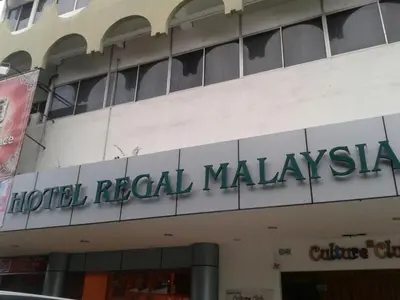 a building with a hospital regal malaysia sign on it at Hotel Regal Malaysia in George Town
