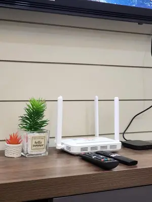 a remote control sitting on top of a table at Dirgahayu Homestay II Nuri in Kulim