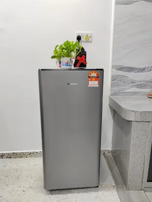 a refrigerator with a plant on top of it at Ipoh Garden Sunway Guesthouse in Ipoh