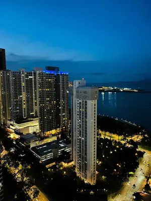 an aerial view of a city at night at Mansion One l 7pax 2R1B l Seaview l Gleneagles l by PerfectSweetHome in George Town