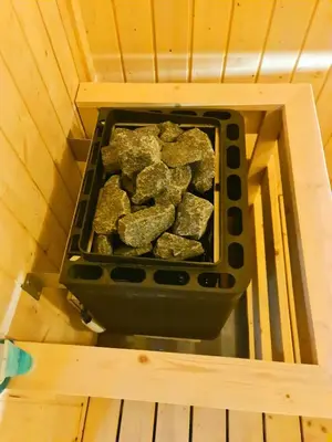 a pile of rocks in a box in a room at Beacon Executive Suite Penang George Town in George Town