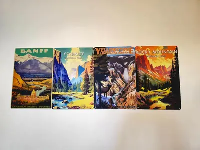 four posters on a wall with mountains and forests at #MyHillsideHideaway at Quintet, Cameron Highlands in Tanah Rata