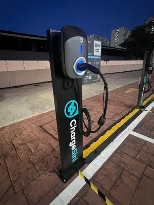 a hydrogen fueling station on a city street at C Y C Heritage Hotel in George Town