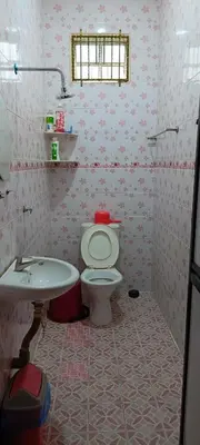 a bathroom with a toilet and a sink at A I HOMESTAY Balik Pulau in Balik Pulau