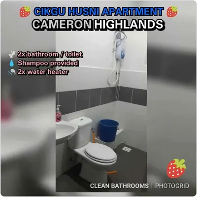 a bathroom with a toilet and a sink at Cikgu Husni Homestay Apartment Cameron Highlands in Tanah Rata