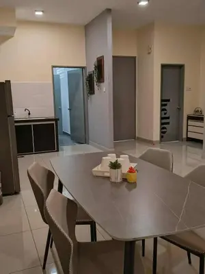 a large dining room with a table and chairs at Nordic Haven \u5317\u6b27\u6696\u5c45 in Taiping